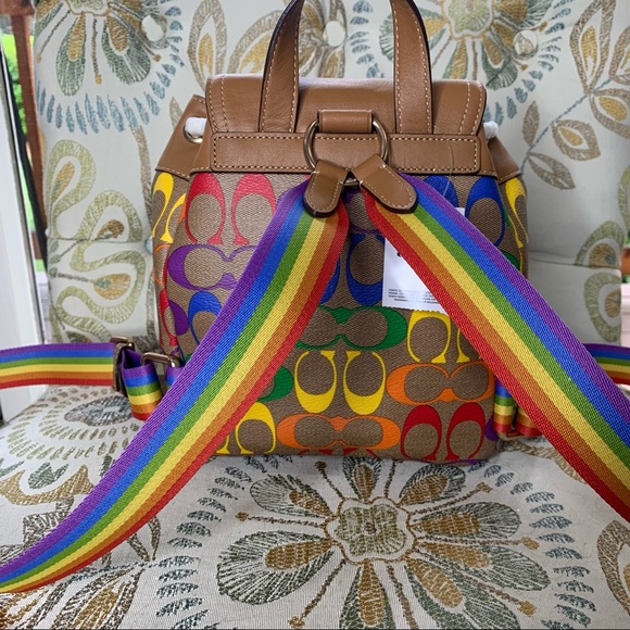 NWT Coach Pennie Small Rainbow Backpack Bag - Picture 4 of 6